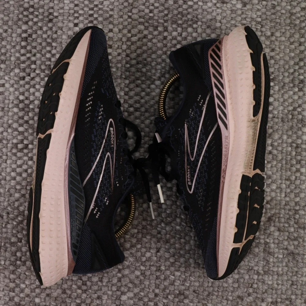 Brooks Glycerin GTS 19 Womens Running Shoes Navy Rose Gold 1203441B074 Size 8